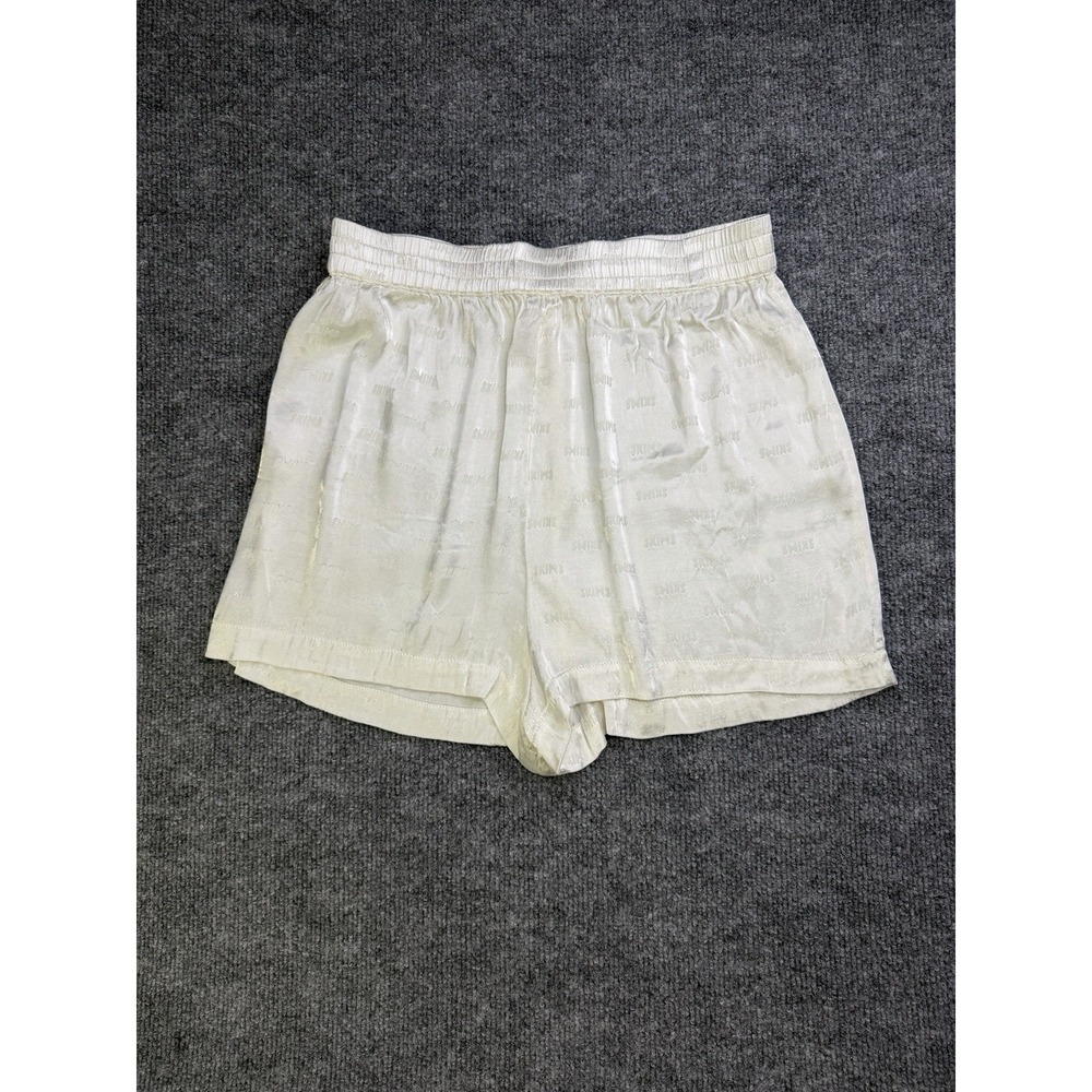 Skims Women's Cream Pajama Shorts Size XS Skims Print Logo Design